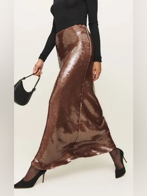 Reformation Gabriella Sequin Maxi Skirt